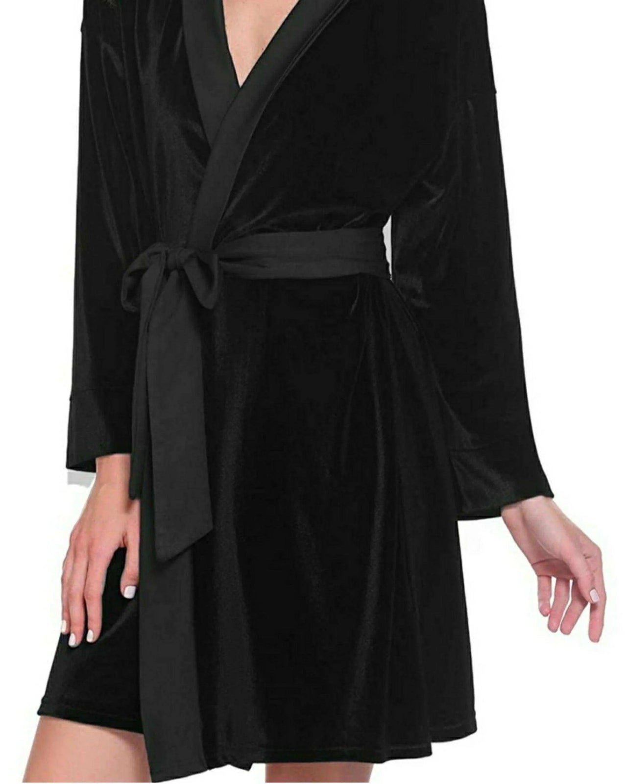 Black Velvet Solid Robe | Gown - ELORA OFFICIAL