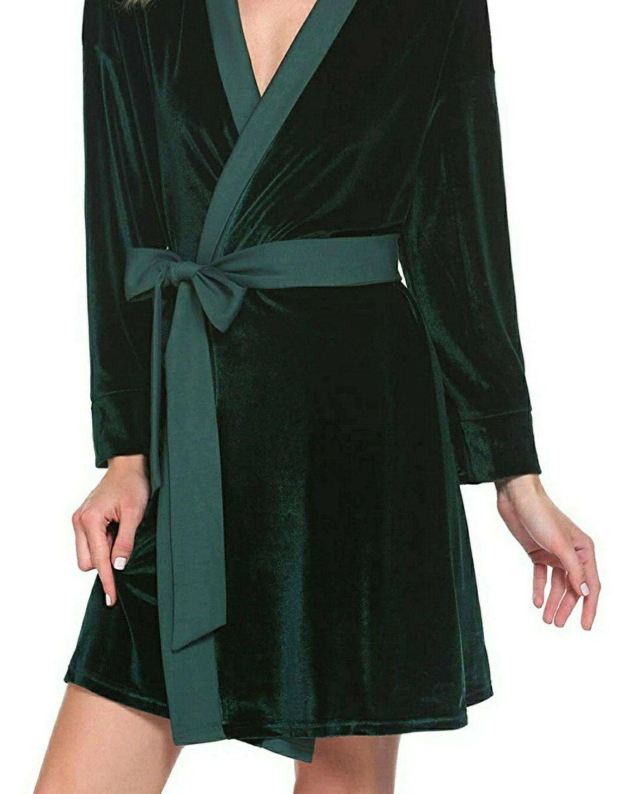 Emerald Velvet Solid Robe | Gown - ELORA OFFICIAL