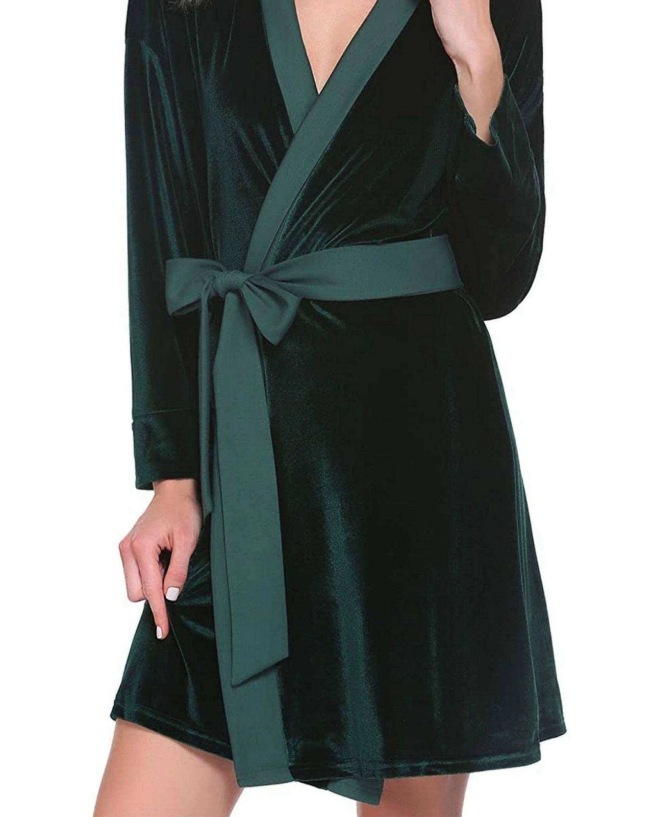 Emerald Velvet Solid Robe | Gown - ELORA OFFICIAL