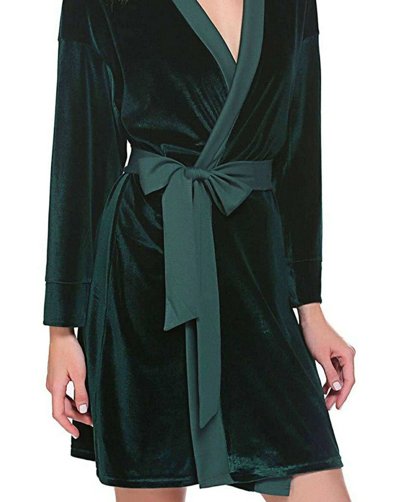 Emerald Velvet Solid Robe | Gown - ELORA OFFICIAL