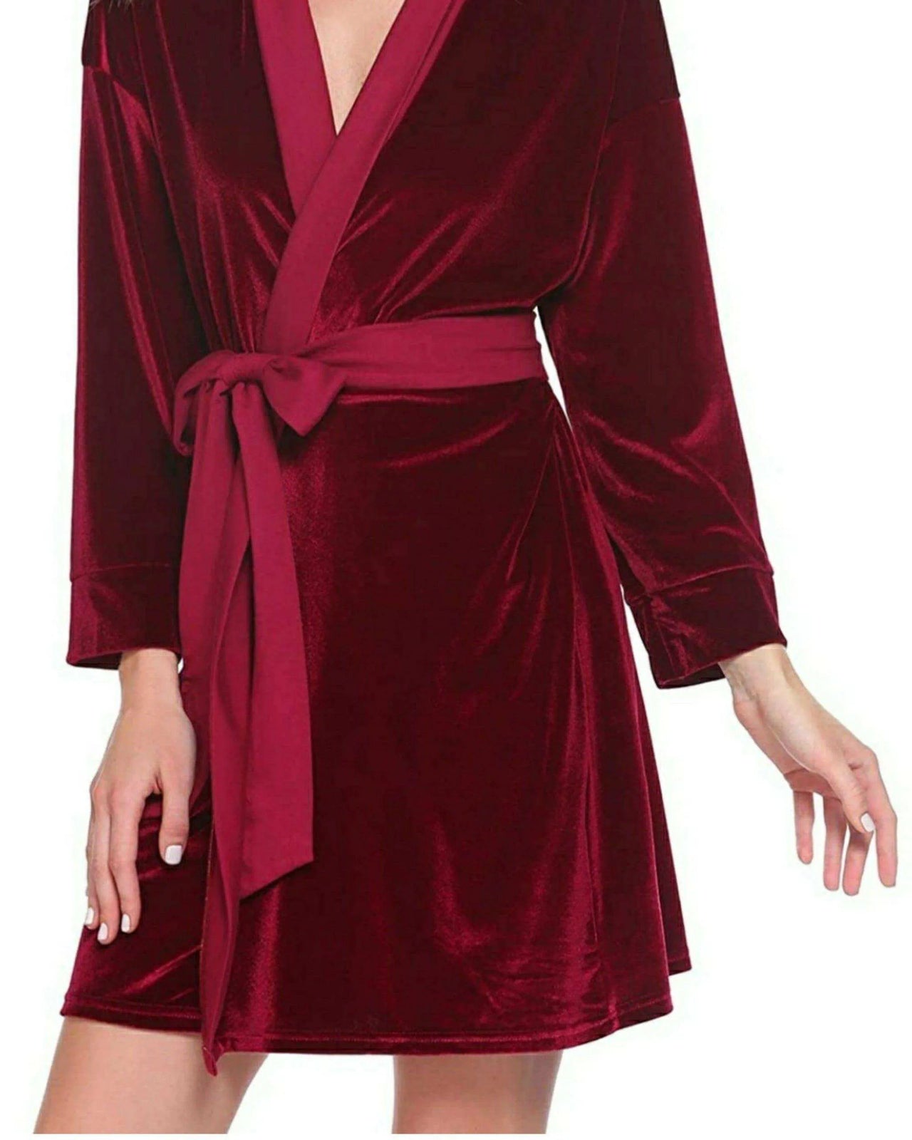 Maroon Velvet Solid Robe | Gown - ELORA OFFICIAL