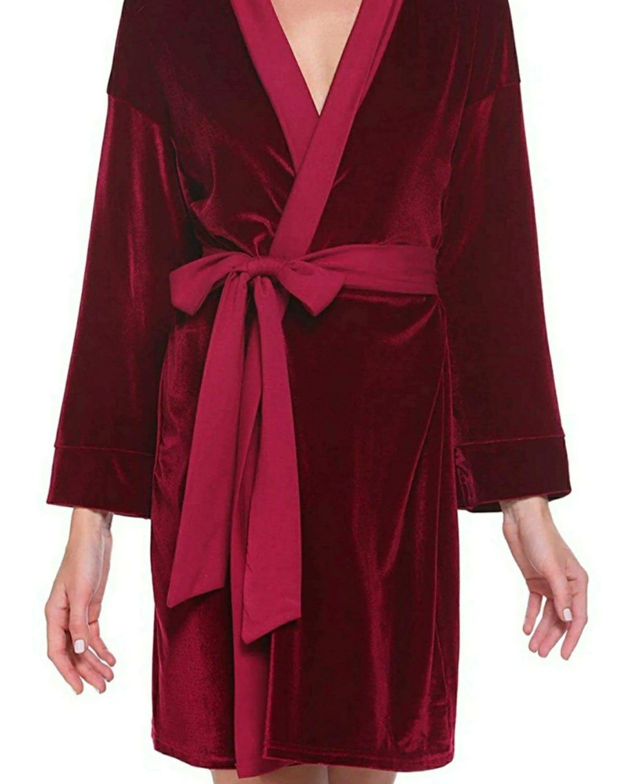 Maroon Velvet Solid Robe | Gown - ELORA OFFICIAL