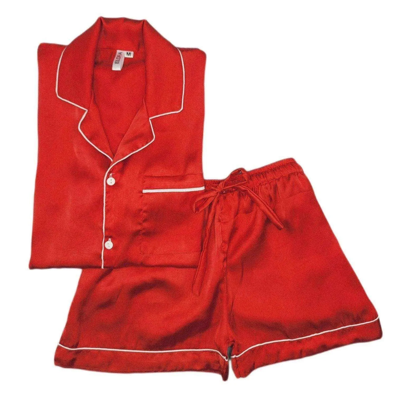 Red Silk Shorts - ELORA OFFICIAL