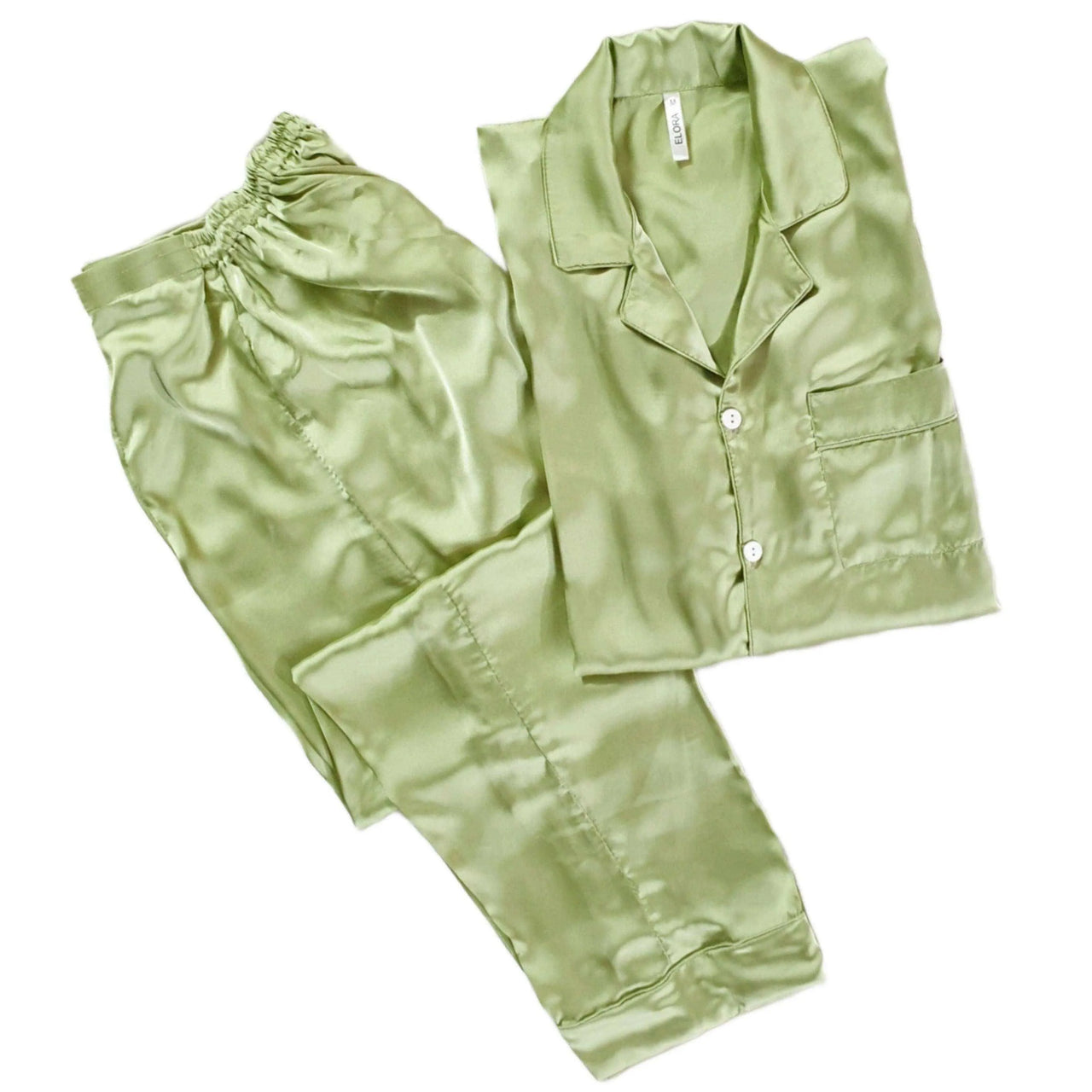 Solid Olive Silk - ELORA OFFICIAL