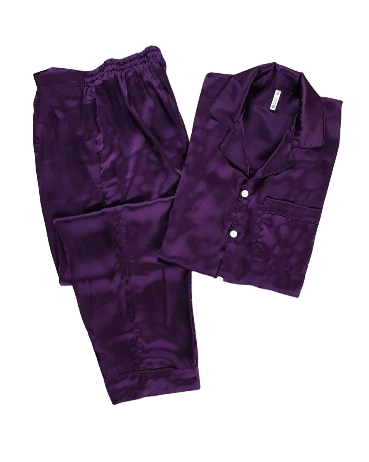 Solid Plum Silk - ELORA OFFICIAL